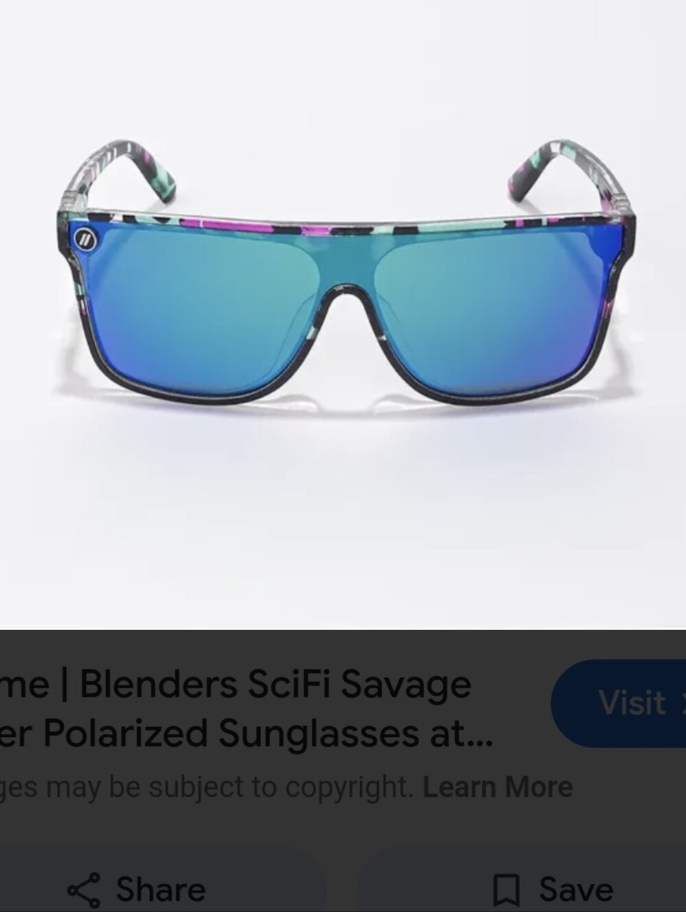 Blenders SciFu Savage River Sunglasses Black Purple Turqouise Unisex - Picture 2 of 10